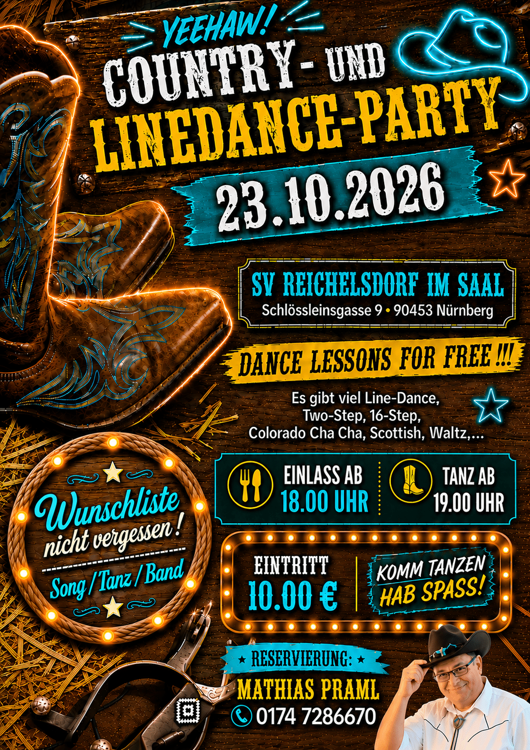 Country- und Linedance-Party - Line-Dance und Paar-Tänze