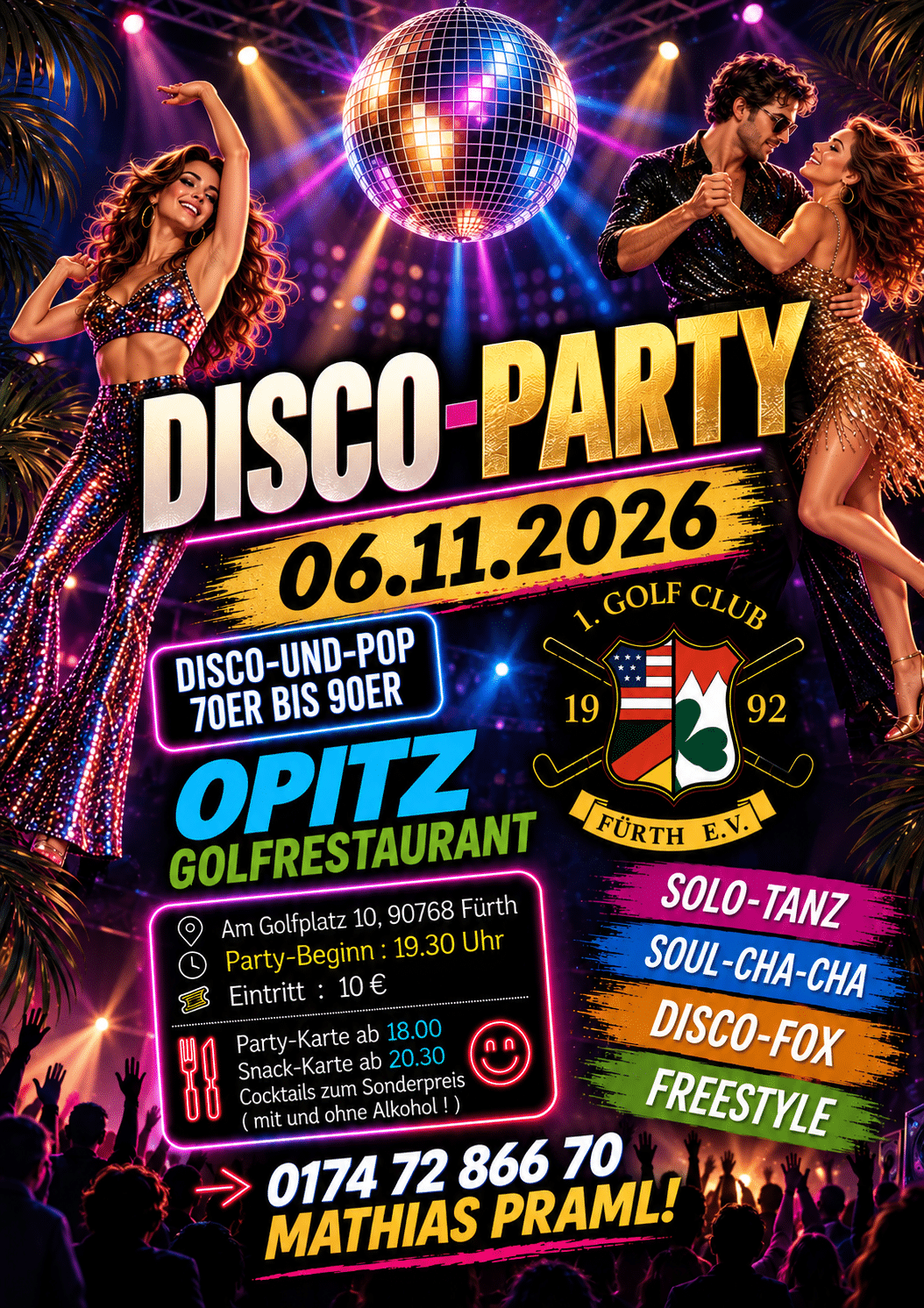 Disco-Party – 70er/80er/90er Solo-Tanz und Disco-Fox