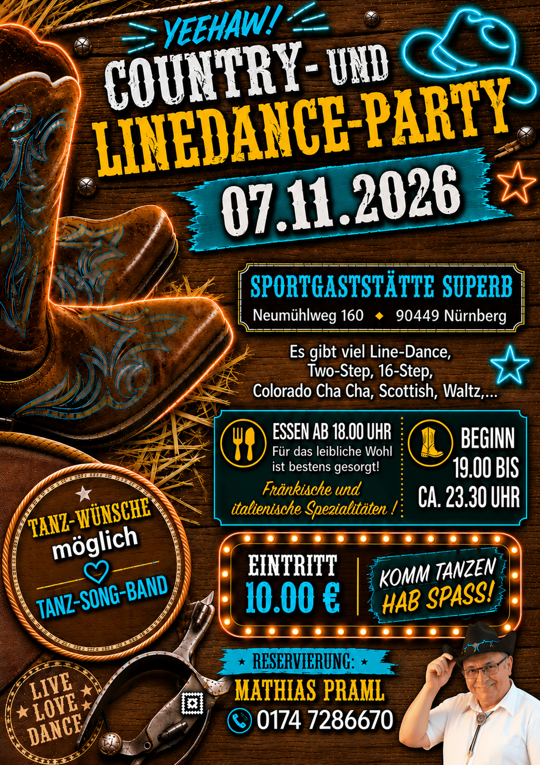 Country- und Linedance-Party – Viel Linedance und Paar-Tanz